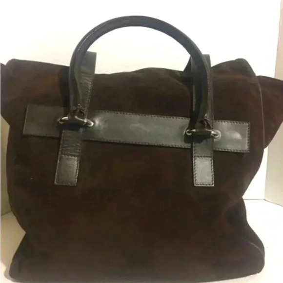 Jane August Unsex chocolate suede hobo shoulder handbag - Picture 2 of 10